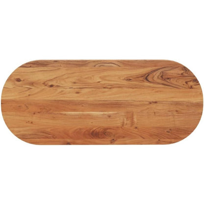 Oval Solid Acacia Wood Table Top 39.4X15.7X1.5 in Untreated Customizable for Dining Crafting Indoor Outdoor Use Replacement Woo