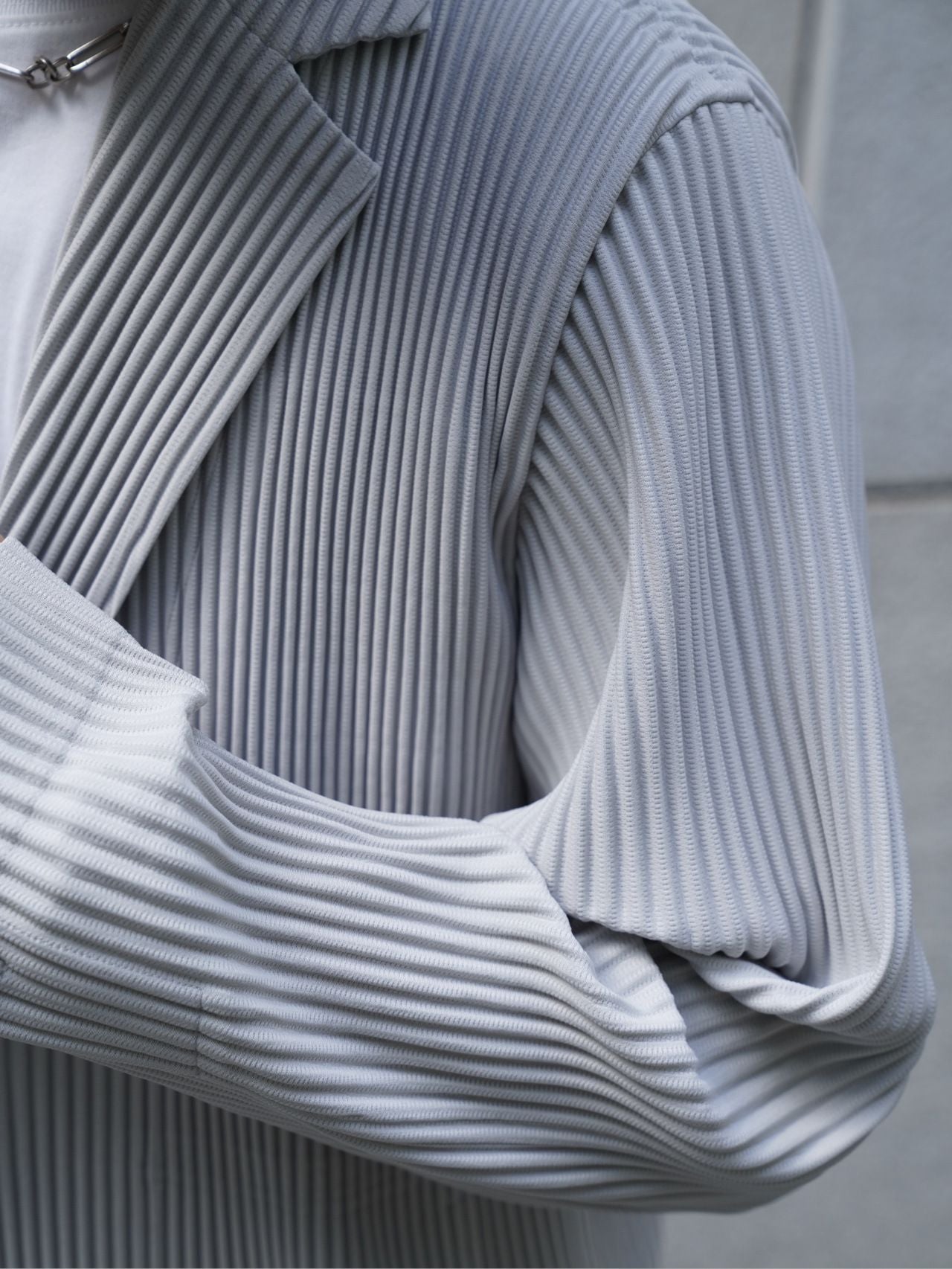 Miyake New 2025 Spring Suit Long Sleeve Pleated Pleated Men's Jacket Lapel Pleated Solid Color Fashion Loose Plisse Casual Top