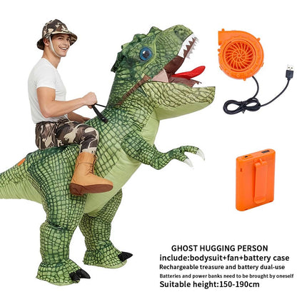 Animal Cartoon Riding Tyrannosaurus Rex Inflatable Costume Adult Children Chase Game Dinosaur Role Playing Halloween Party