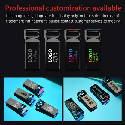 Zsuit 10 Peças/lote Pen Drives USB 64GB Mini Metal Capacidade Real 128GB Memory Stick Pen Drive 32GB Logotipo Personalizado Armazenamento U Disk