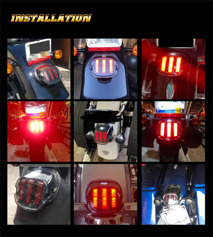 Luz de freio traseira LED para motocicleta DOT, pisca-pisca para Harley Sportster Dyna Fatboy Softail Touring Road Glide Road King