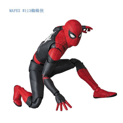 Boneco de Ação MAFEX113 Homem-Aranha Versão Homem-Aranha Longe de Casa Boneco Articulado Brinquedos Modelo Presente Para Namorado Crianças