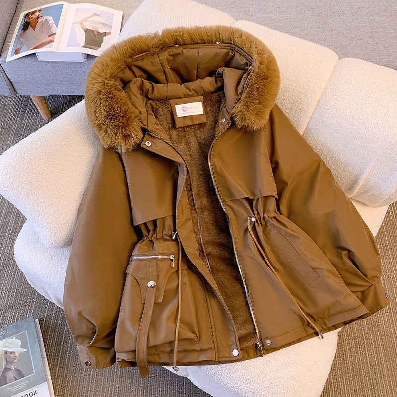 2025 New Fashion Women Winter Jacket Big Fur Collar Parkas Coat Long Coat Hooded Warm Wool Liner Female  Snow Wear Padded Parka