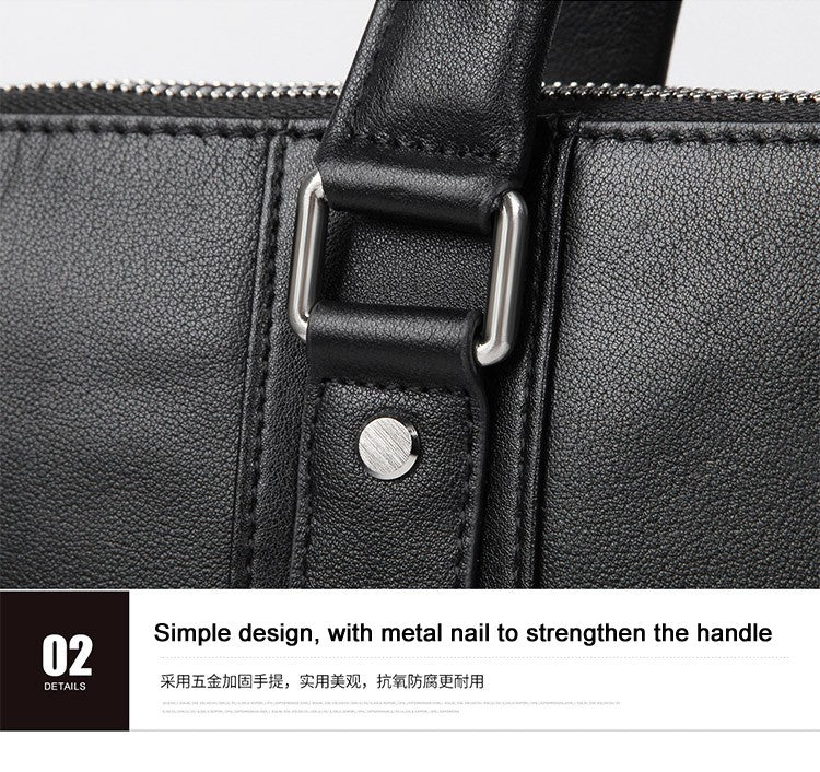 Luxury Genuine Leather Briefcase Men Leather Business Bag 15.6" Laptop Bag 14 Male Office Bag Document File Case Shoulder Bag
