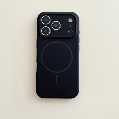 Capa de Silicone Magnética de Carregamento Sem Fio MagSafe de Cor Sólida para iPhone 17 Pro Max/17/17 Pro Capa Traseira Protetora