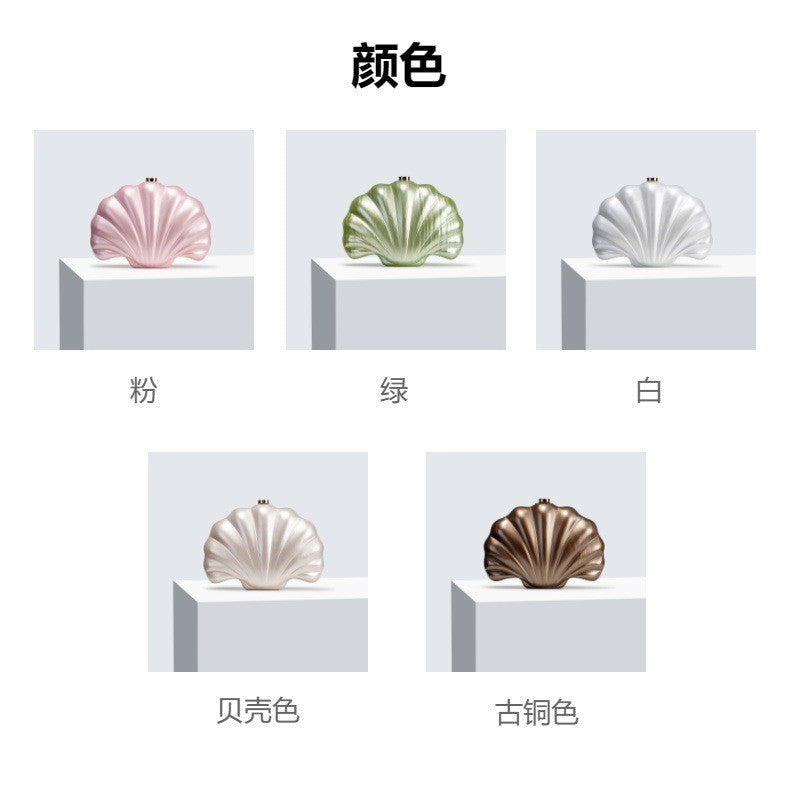 Ladies' new one shoulder diagonal cross bag, shaped shell acrylic bag, fashionable evening handbag