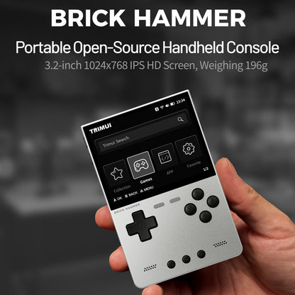Metal Body Trimui Brick Hammer Console - 3.2" Ultra-Clear IPS Screen 3000mAh Open Source Handheld Retro Game Machine best Gift