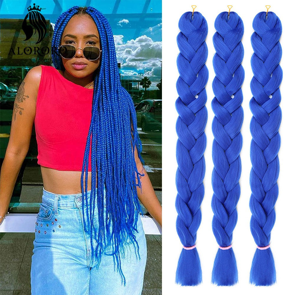 Cabelo Trançado Sintético Jumbo Alororo 82 polegadas Cabelo Falso Africano Fibra de Alta Temperatura Roxo Vermelho Extensões de Cabelo para Mulheres