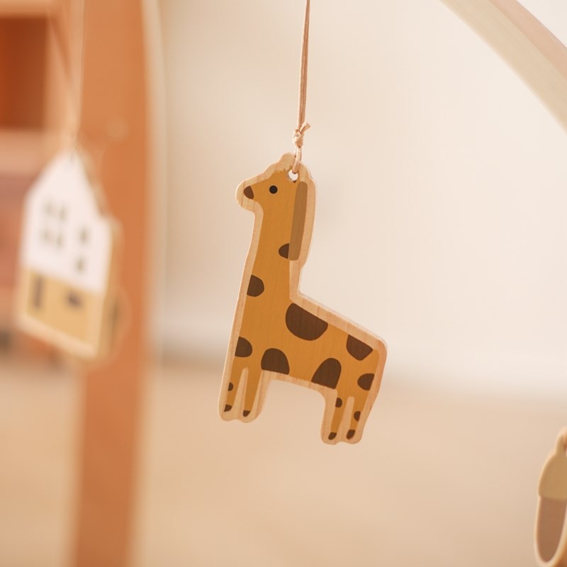 Móbile de Berço de Madeira, Chocalho e Mordedor, Brinquedos Sensoriais para Bebês, Brinquedos de Atividades para Carrinhos, Presentes para Ginásios de Bebês Recém-Nascidos
