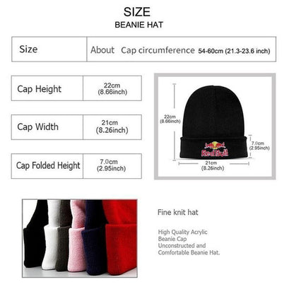 Embroidered Red Bull Knitted hat Beanie Winter Hat Unisex Warm Cap for Men And Women Red Bull Unclimbed Urine Hat