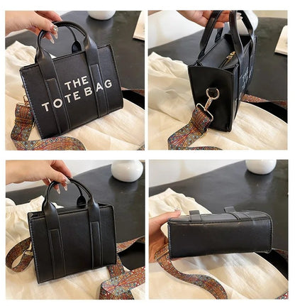 New printed letter tote bag, niche design handbag, European and American fashion crossbody bag, retro shoulder bag