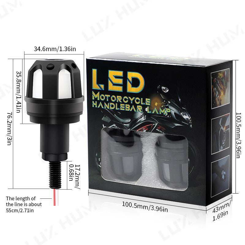 Luz estroboscópica de guidão de motocicleta, luz indicadora de LED de alto brilho, luz de seta para scooter 12V, lâmpada de advertência lateral à prova d'água