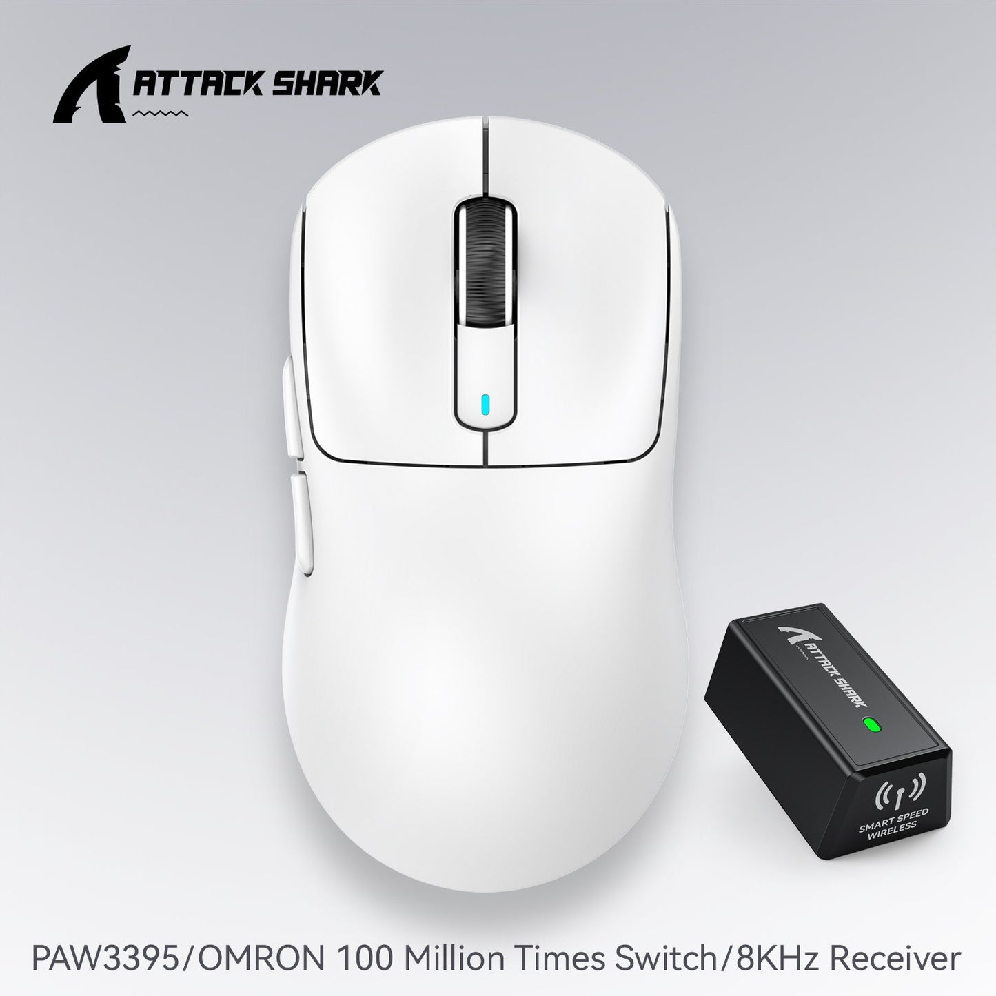 Mouse gamer sem fio 3-mode macro Attack Shark X3orX3Pro PixArt 1K/4K leve, 26K DPI PAW3395, adequado para laptop/Win/Mac