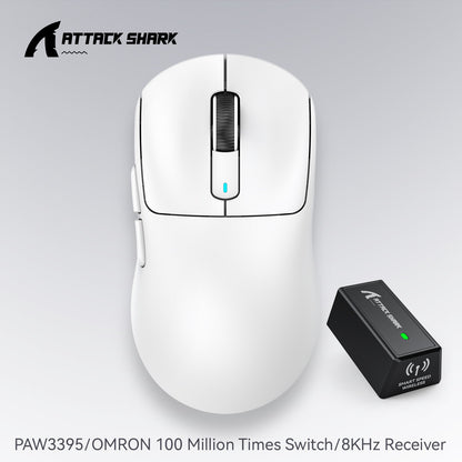 Mouse gamer sem fio 3-mode macro Attack Shark X3orX3Pro PixArt 1K/4K leve, 26K DPI PAW3395, adequado para laptop/Win/Mac