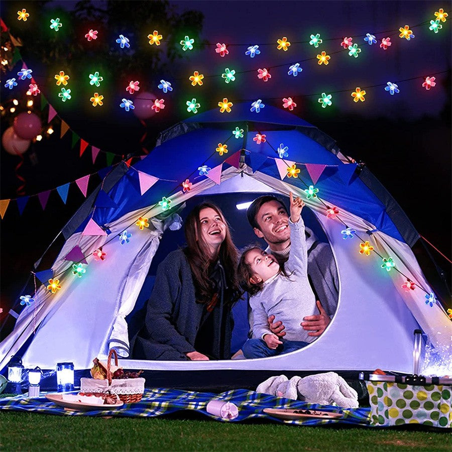 Solar Led String Lights Outdoor Cherry Flowers String Lights With 8 Modes Lighting Camping Garden Christmas Decor Solar Lamp