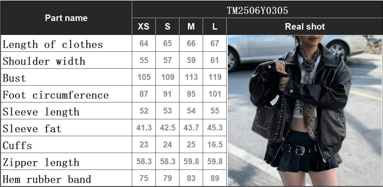 Autumn Women's Faux Leather Jackets 2025 Fall Long Sleeve Bomber Jacket Lapel Zip Up Motorcycle Coats Winter Clothing