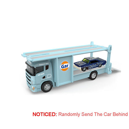 Caminhão de Contêineres em Miniatura Escala 1:64 Carrinhos de Brinquedo de Metal Diecast Reboque com Fricção Veículos de Transporte para Presentes Infantis