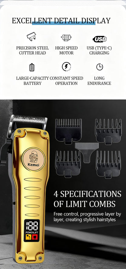 Kemei 510 Portable Travel Electric Hair Clipper Small Rechargeable Cordless Hair Cutting Machine Beard/Hair Trimmer Carving Too