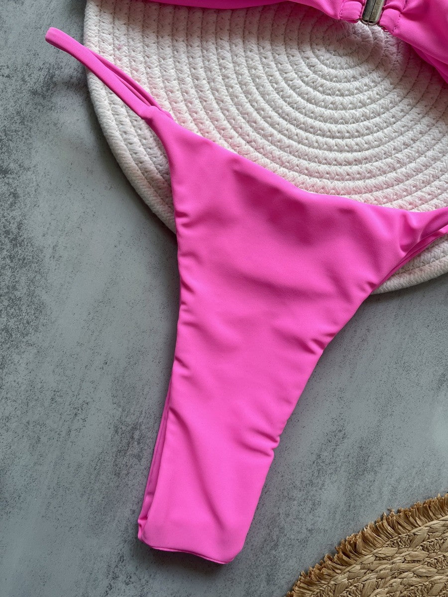 Para Praia 2025 Sexy Push Up Bikini Women Swimwear Metal Starfish Bandeau Thong Bikini Brazilian Swimsuit Female Bathing Suit