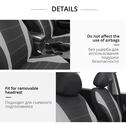 Universal Full Car Seat Covers Polyester Fabric Auto Protect Covers Car Seat Protector Automotive Interior Supplies