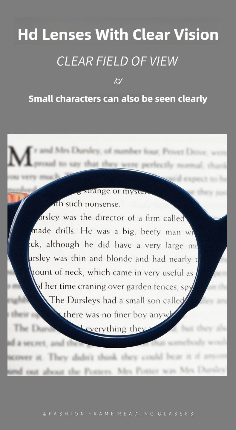 Retro Round Eyeglasses Suitable for Presbyopia Color-matching Trendy Small Frame HD Reading Glasses