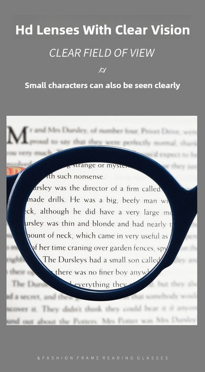 Retro Round Eyeglasses Suitable for Presbyopia Color-matching Trendy Small Frame HD Reading Glasses