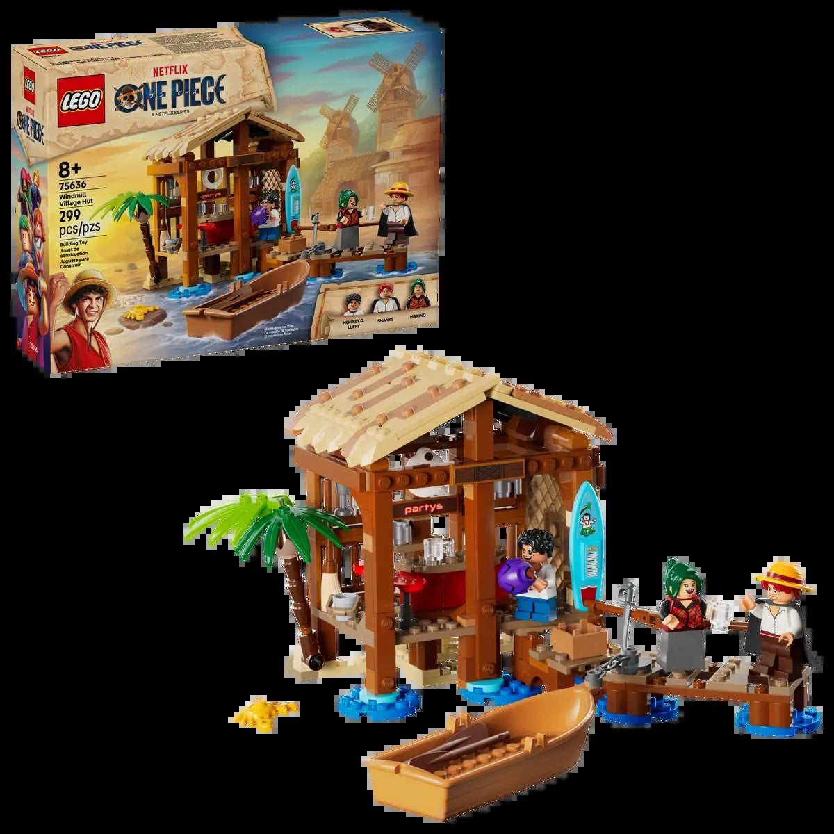 LEGO One Piece Série 75636 Cabana Moinho de Vento Vila Modelo Anime Blocos de Construção de Brinquedo de Presente