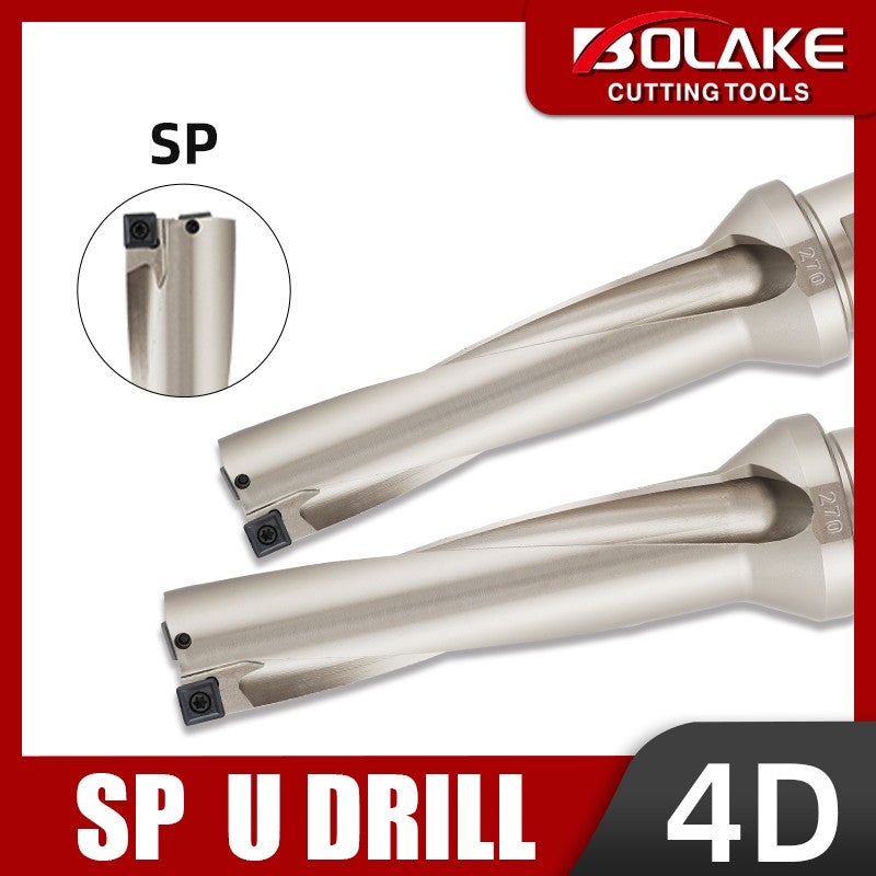 Brocas de metal BOLAKE Série SP Brocas de metal para perfuração de 08 mm a 12 mm de profundidade 4D Brocas U Indexáveis Máquinas Tornos CNC Água