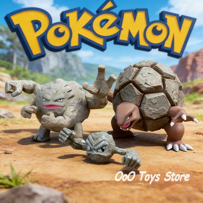 Anime Pokemon Figura Geodude Combinação Evolutiva Bonecos de Ação Pvc Modelo de Coleção Brinquedos para Presentes Infantis 2-7cm