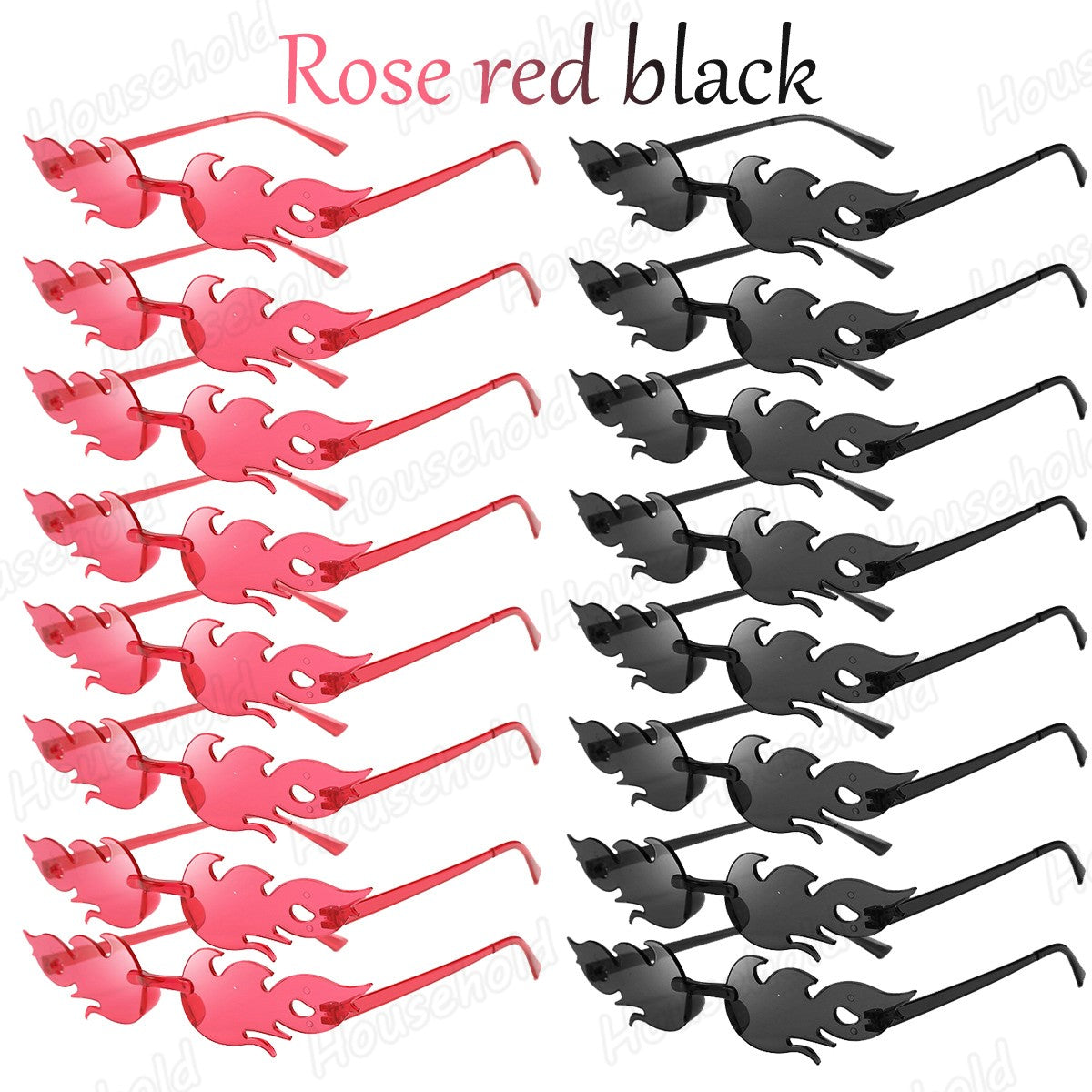 Fun Party Sunglasses Fire Flame Sunglasses Rimless Fire Sunglasses Halloween Candy Color Glasses for Christmas Favors