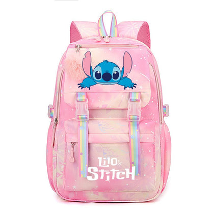Cartoon Lilo Stitch Printed Backpack Teenger Girl Boy Schoolbag Kawaii Student Children Schoolbag Laptop Bookbag Travel Bag