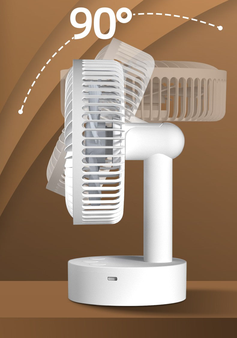 Mini Oscillating Fan, Portable Battery-Operated Table Fan with 4 Speed Levels, 6-inch Desk fan with Timer