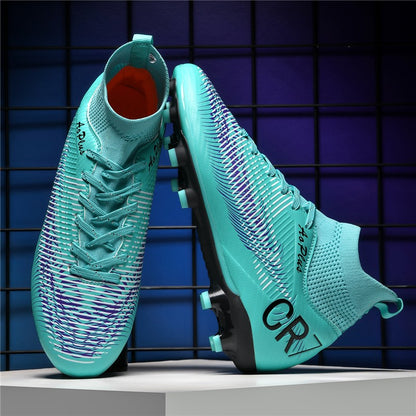 New Men Soccer Shoes Long Spikes Outdoor Sport Training Football Boots Cleats Adult Non Slip Boys Breathable Match Comfortable