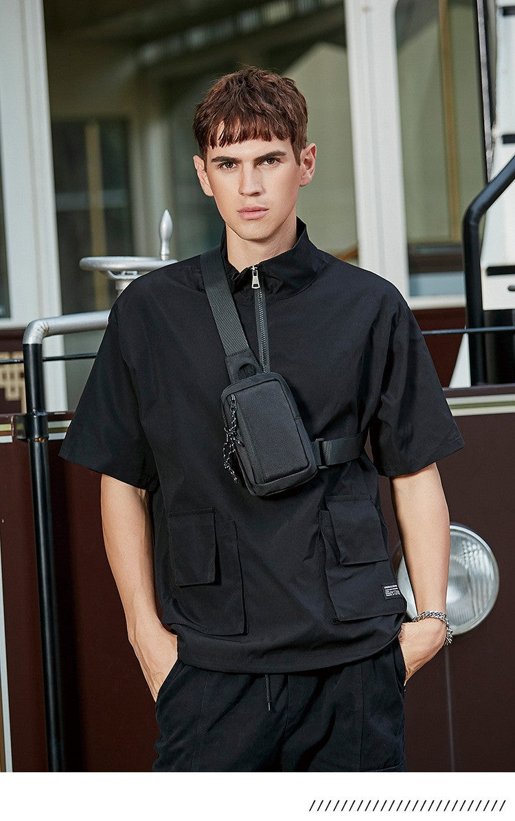 New Men Shoulder Bag Fashion Oxford Sports Shoulder Chest Bag Mini Crossbody Messenger Bags Handbags Casual Travel Phone Bags