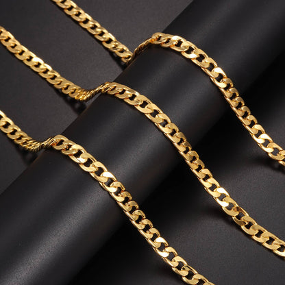 Classic High Quality Smooth Lock Chain Necklace for Women Collar Gold Color Chunky Thick Link Grunge Jewelry Steampunk Men Gift