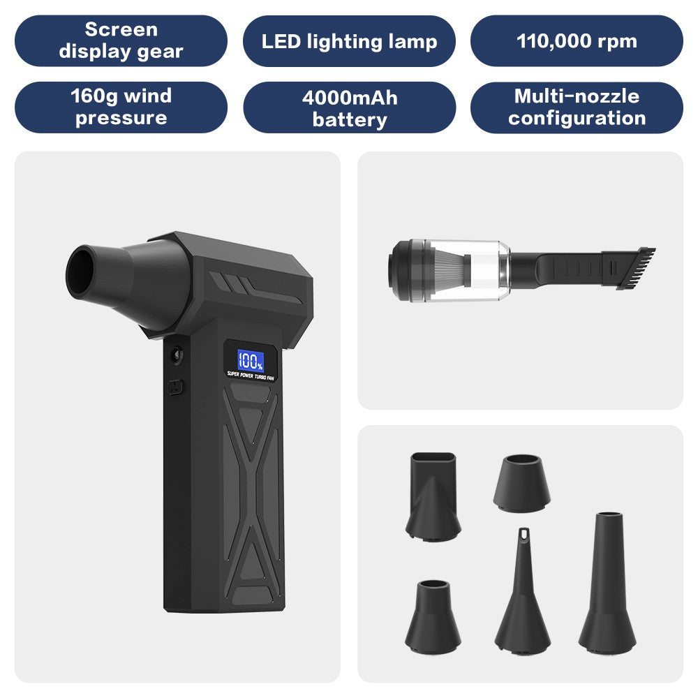 P70 Turbo Ventilador Violento de Alta Velocidade 4000mAh 110000RPM Soprador Portátil Aspirador de Pó Dispositivo de Remoção de Pó 4 Velocidades para Carro Casa