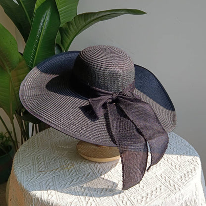 Summer straw hat 2025 large brim outdoor sun protection sun hat travel vacation foldable beach hat  sombrero para sol mujer