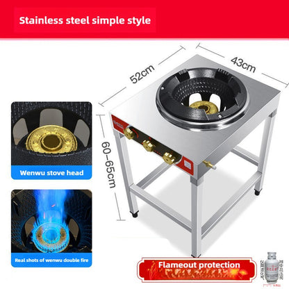 Household Fierce gas Stove Commercial Hotel Restaurant Gas Cooker High Pressure Liquefied Gas Cooktop with Flameout Protection