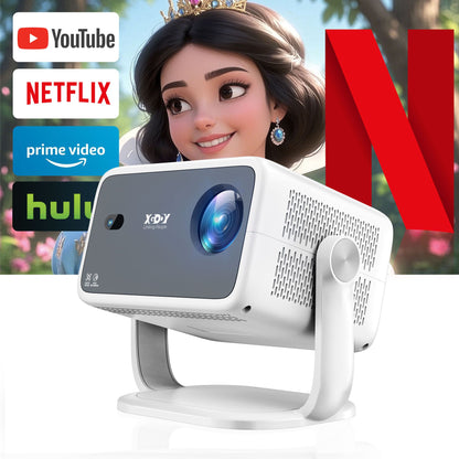 Projetor XGODY A6/N6 Netflix Oficial Controle de Voz 500-600 ANSI Android 4K Beamer Nativo 1080P FHD WiFi Home Theater