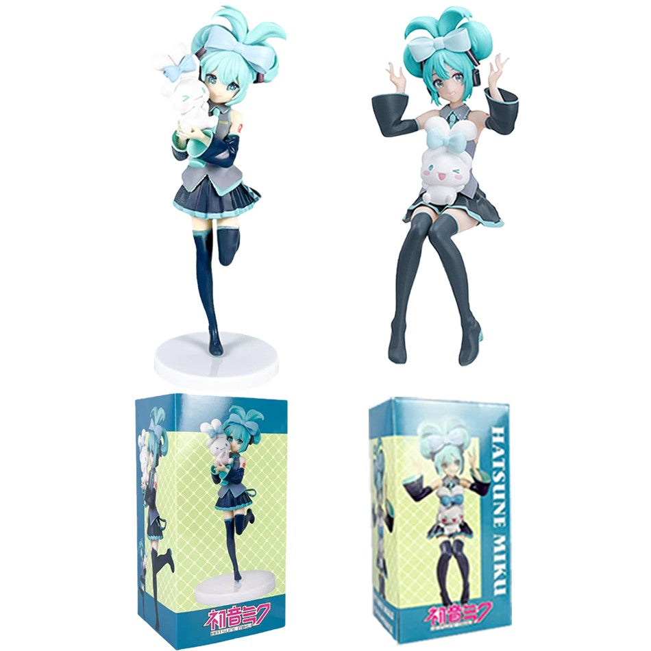 Anim Hatsune Miku Sitting Posture Figure Cat Ear Hatsune Model Desktop Decor Collectible Toy Gift for Fans Japanese Kawaii Otaku