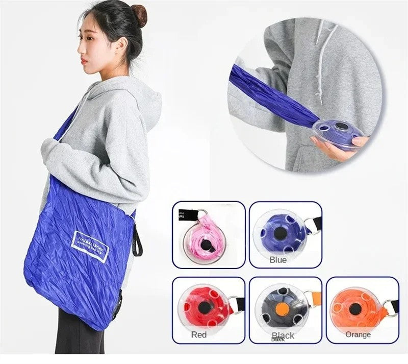 Foldable Retractable Supermarket Shopping Storage Bag Environmentally Friendly and Reusable Pouch Ultra-compact Portable