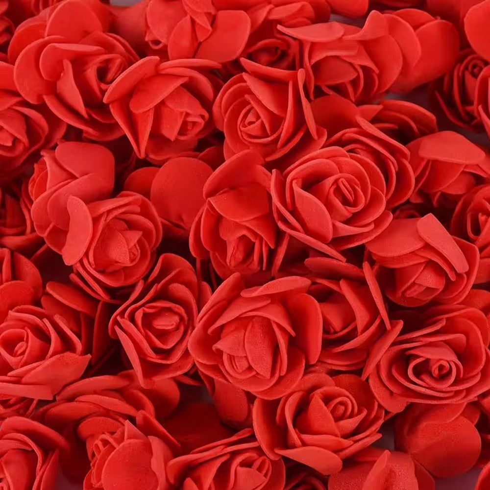 2000/10pcs Mini  Artificial Rose Flowers Head  Rose Heads DIY Valentine's Day Roses Wedding Bouquets Party Gift Candy Box Decor