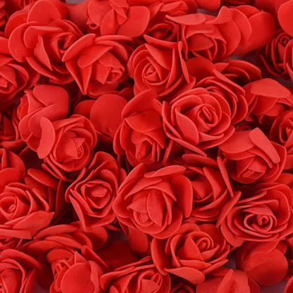2000/10pcs Mini  Artificial Rose Flowers Head  Rose Heads DIY Valentine's Day Roses Wedding Bouquets Party Gift Candy Box Decor