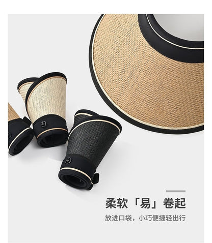 upf50+ Sunblock Sunshade New outdoor sun hat UV protection foreign air straw empty top hat