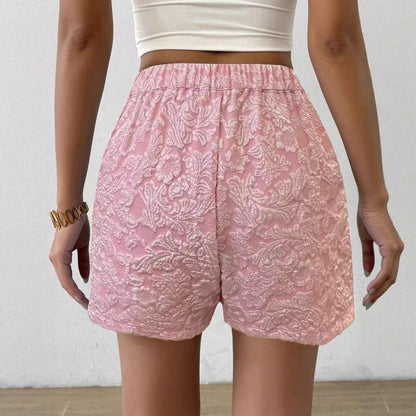 Summer New Women's FashionTextureTearable RetroHighWaist StraightShort Pants for Ladies Cross-Border European And American Style