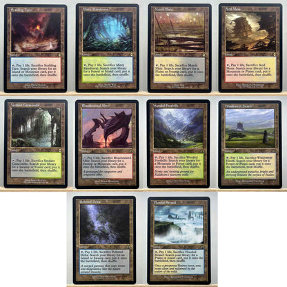 MH3 MH2 HOLO10-03 TCG Cartas Mágicas para Proxy de Jogo Caseiro terreno de busca Marsh Flats a Arid Mesa Misty Rainforest gathering