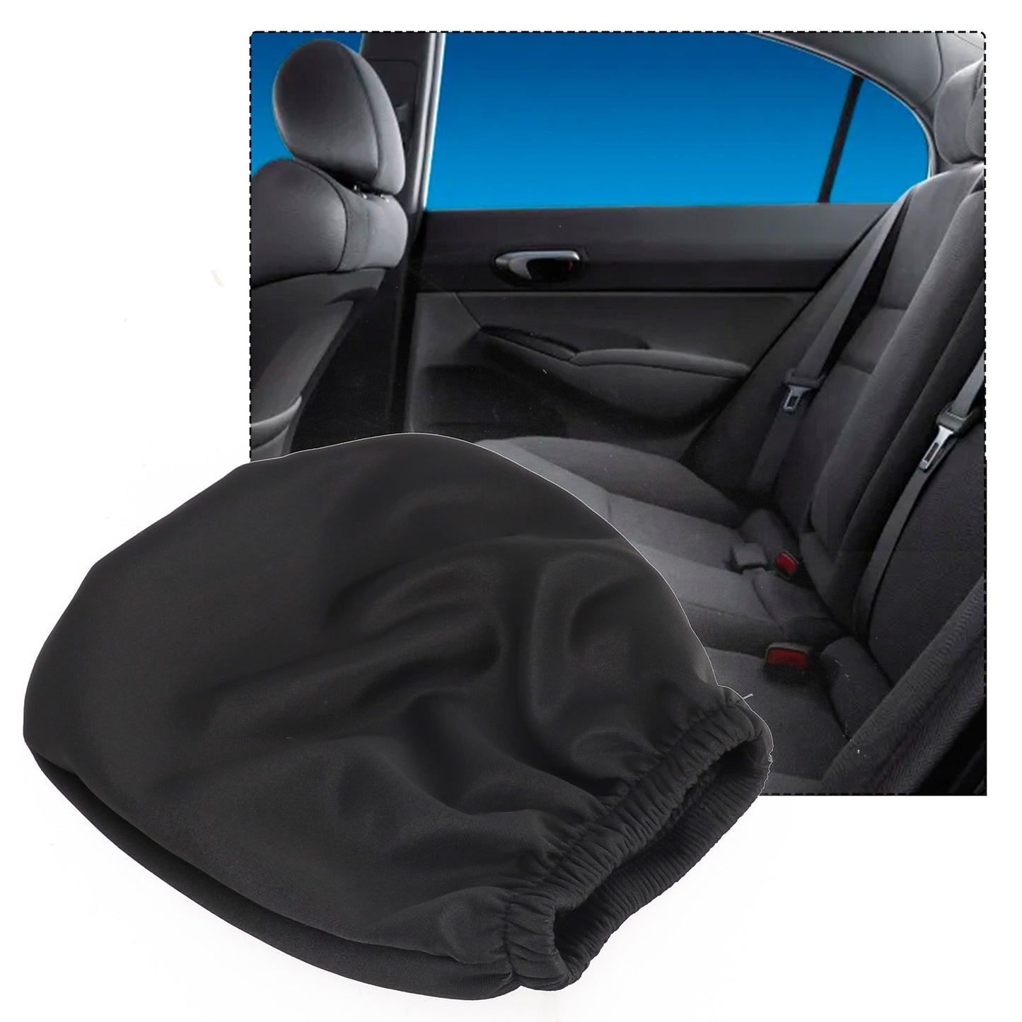 1Pcs Black Premium Cloth Headrest Cover For Car, Truck, SUV, Auto Universal Fit Interior Decorative Parts