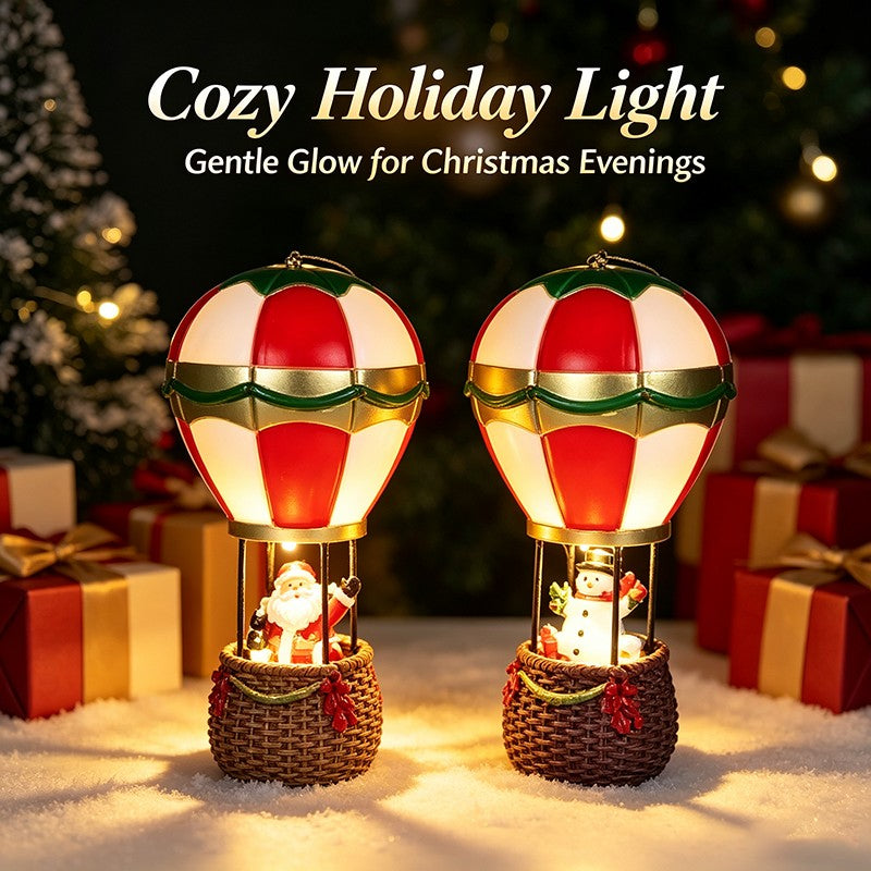 Christmas Glowing Ornaments Santa Claus Snowman Fireplace Resin LED Night Light Christmas Decoration Holiday Kids Toys Gift
