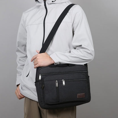 Fashionable Men's Shoulder Bag, Large Capacity Canvas Crossbody Bag, Casual Handbag, Suitable for Business, Daily Commuting, Etc