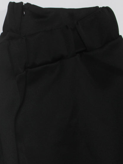 Ele Pure Color Wrap around Midi Skirt for Women Sli Faionable Transoceanic New Arrival A-Line Long Skirt